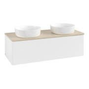 V&B Meuble sous-lavabo avec structure de façade, éclairage Antao 120x36x50cm, couleur WBP botti., blanc avec Lac-3