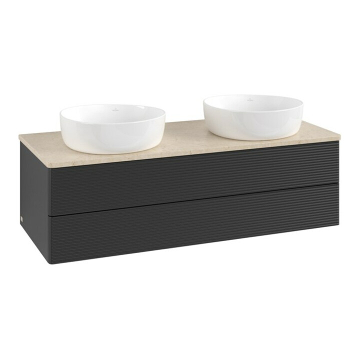 V&B Meuble sous lavabo avec structure de façade, éclairage Antao 120x36x50cm, couleur WBP botti., bleu m Lac