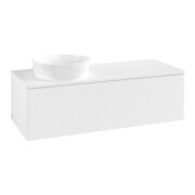 V&B Meuble sous lavabo avec structure de façade, éclairage Antao 120x36x50cm, couleur WBP Lac, blanc avec Lac-4