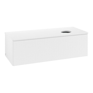 V&B Meuble sous lavabo avec structure de façade, éclairage Antao 120x36x50cm, couleur WBP Lac, blanc avec Lac