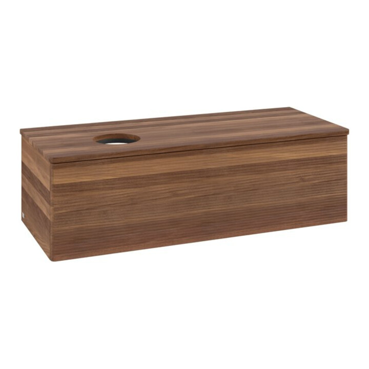 V&B Meuble sous lavabo avec structure de façade, éclairage Antao 120x36x50cm, couleur WBP w. noyer, w. walnut