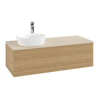V&B Meuble sous lavabo avec structure de façade, éclairage Antao 120x36x50cm, H I P, WBP botti., chêne hon. Oa