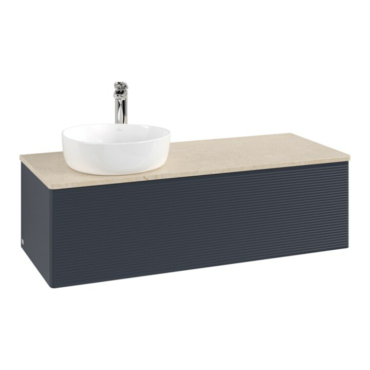 V&B Meuble sous-lavabo avec structure de façade, éclairage Antao 120x36x50cm, H I P, WBP botti., md b m Lac