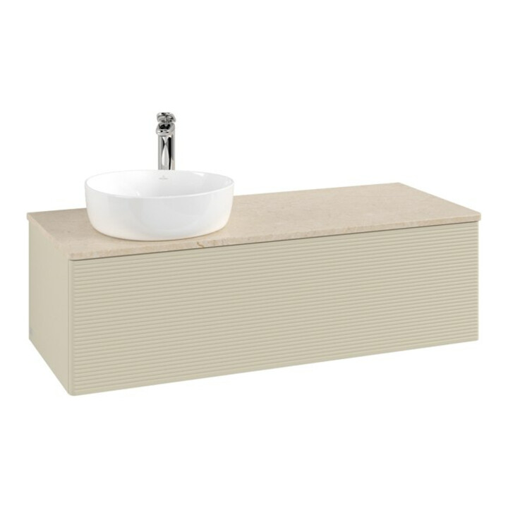 V&B Meuble sous-lavabo avec structure de façade, éclairage Antao 120x36x50cm, H I P, WBP botti., si Gr m Lac