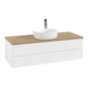 V&B Meuble sous lavabo avec structure de façade, éclairage Antao 120x36x50cm, H I P, WBP chêne hon. Oa, blanc avec Lac-1