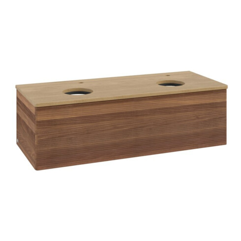 V&B Meuble sous lavabo avec structure de façade, éclairage Antao 120x36x50cm, H I P, WBP chêne hon. Oa, blanc wal