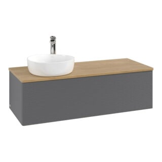 V&B Meuble sous lavabo avec structure de façade, éclairage Antao 120x36x50cm, H I P, WBP hon. Oa, A m Lac