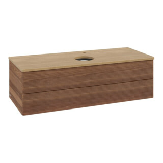 V&B Meuble sous-lavabo avec structure de façade, éclairage Antao 120x36x50cm, H I P, WBP hon. Oa, blanc wal
