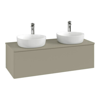 V&B Meuble sous lavabo avec structure de façade, éclairage Antao 120x36x50cm, H I P, WBP Laqué, blanc brillant Laqué