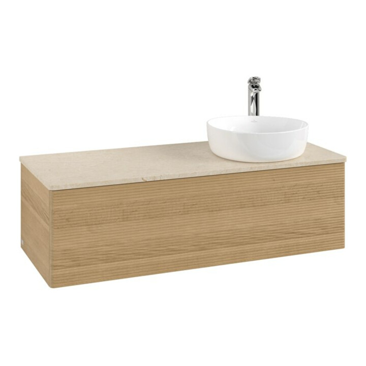 V&B Meuble sous-lavabo avec structure de façade, éclairage Antao 120x36x50cm, HI, WBP botti., hon. Oa