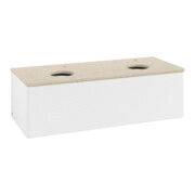 V&B Meuble sous lavabo avec structure de façade, éclairage Antao 120x36x50cm, HL, WBP botti., blanc avec Lac