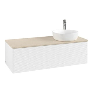 V&B Meuble sous lavabo avec structure de façade, éclairage Antao 120x36x50cm, HL, WBP botti., blanc avec laque