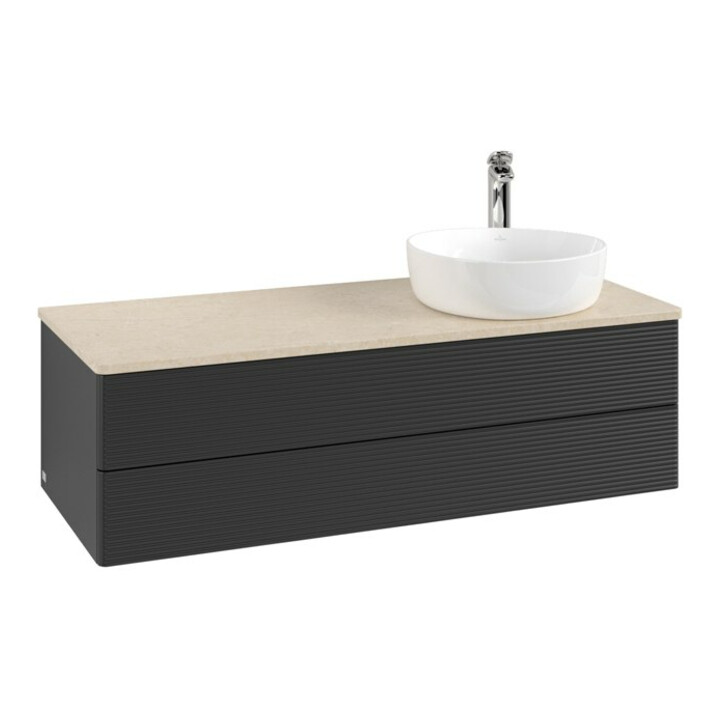 V&B Meuble sous-lavabo avec structure de façade, éclairage Antao 120x36x50cm, HL, WBP botti., bleu m Lac
