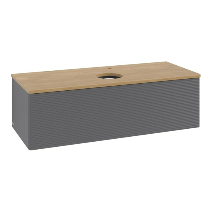 V&B Meuble sous lavabo avec structure de façade, éclairage Antao 120x36x50cm, HL, WBP hon. Oa, A m Lac