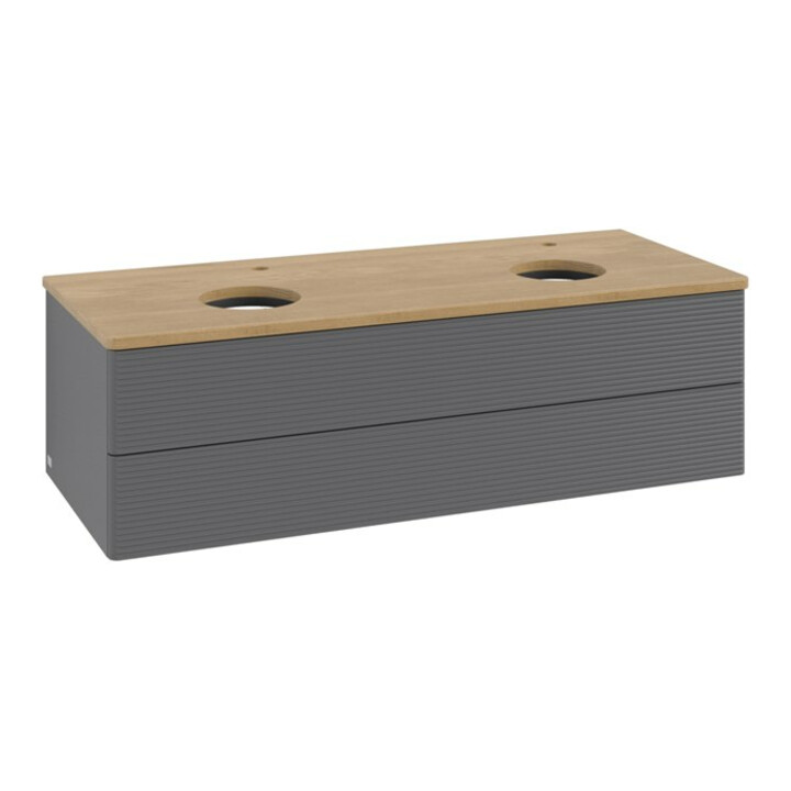 V&B Meuble sous lavabo avec structure de façade, éclairage Antao 120x36x50cm, HL, WBP hon. Oa, A m Lac