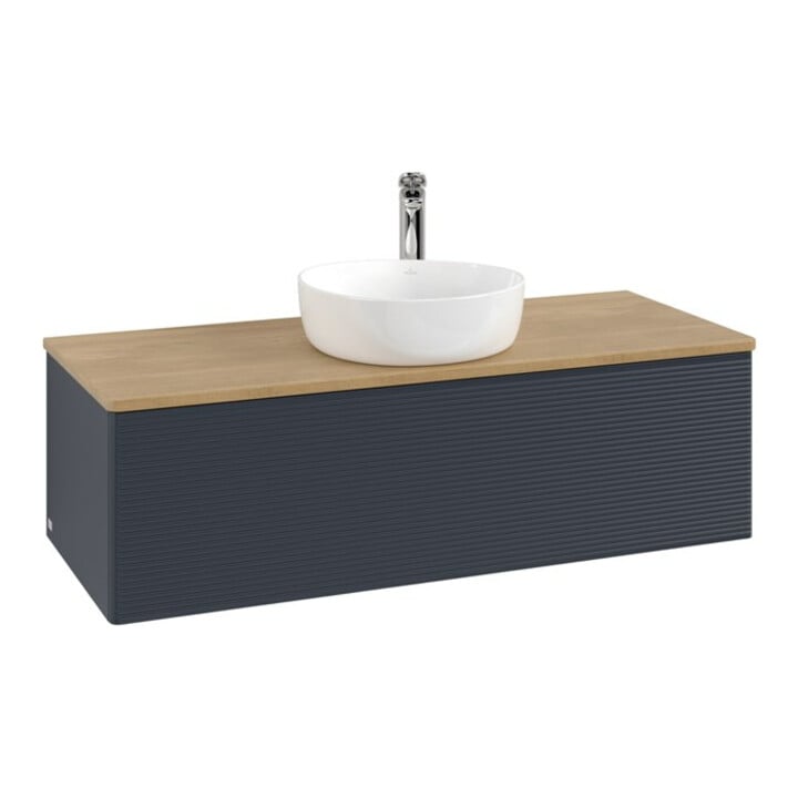 V&B Meuble sous lavabo avec structure de façade, éclairage Antao 120x36x50cm, HL, WBP hon. Oa, md b m Lac