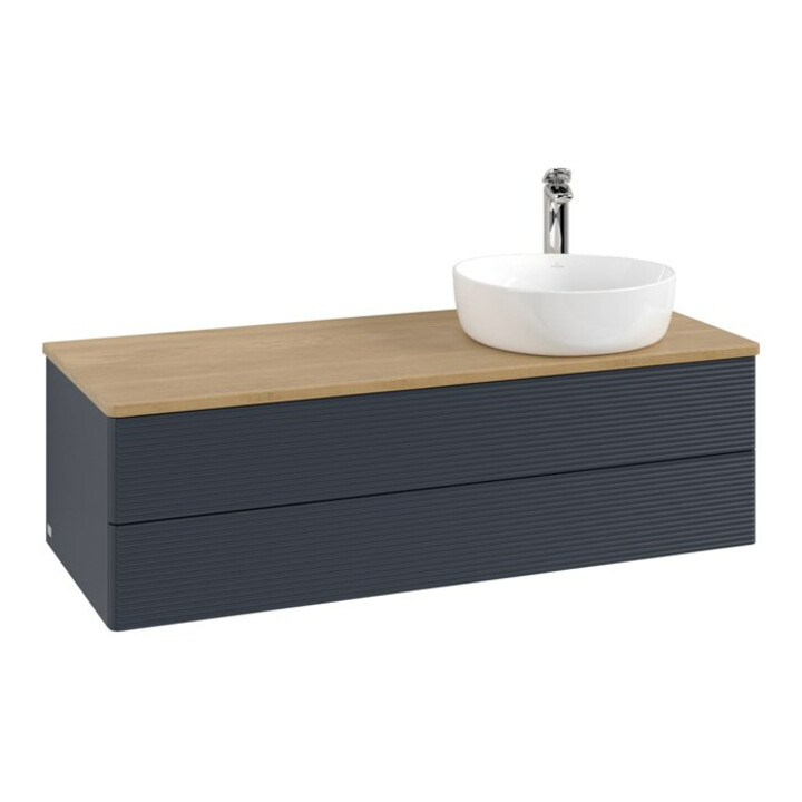 V&B Meuble sous lavabo avec structure de façade, éclairage Antao 120x36x50cm, HL, WBP hon. Oa, md b m Lac