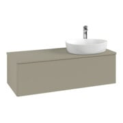 V&B Meuble sous lavabo avec structure de façade, éclairage Antao 120x36x50cm, HL, WBP Lac, blanc avec Lac