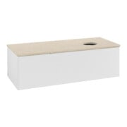 V&B Meuble sous lavabo avec structure de façade, éclairage Antao 120x36x50cm, WBP botti., blanc brillant Lac