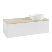 V&B Meuble sous lavabo avec structure de façade, éclairage Antao 120x36x50cm, WBP botti., blanc brillant Lac-3