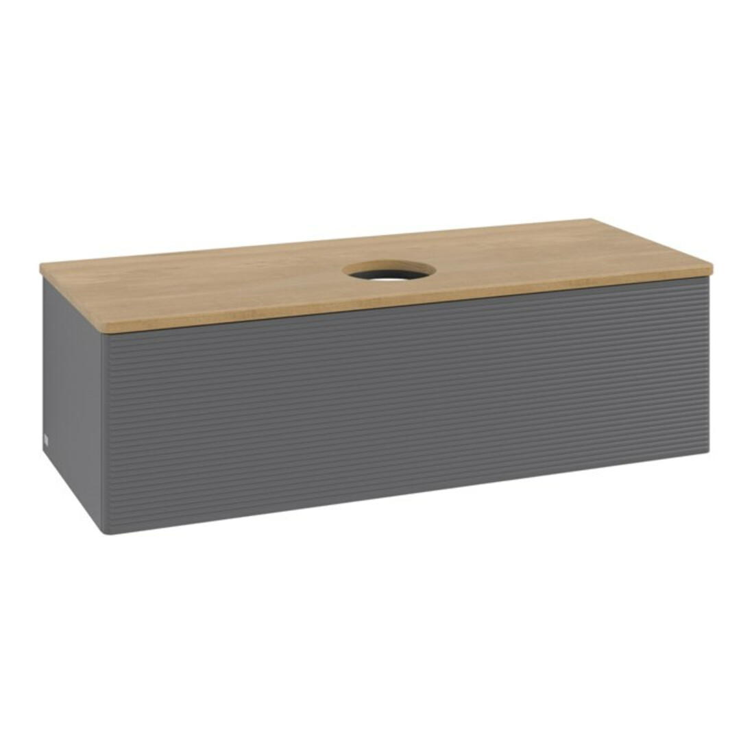 V&B Meuble sous lavabo avec structure de façade, éclairage Antao 120x36x50cm, WBP chêne hon. Oa, anthracite m Lac