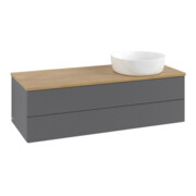 V&B Meuble sous lavabo avec structure de façade, éclairage Antao 120x36x50cm, WBP chêne hon. Oa, anthracite mat Lac-1