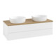V&B Meuble sous-lavabo avec structure de façade, éclairage Antao 120x36x50cm, WBP chêne hon. Oa, blanc mat Lac-3