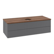 V&B Meuble sous-lavabo avec structure de façade, éclairage Antao 120x36x50cm, WBP w. wal, Anthrac. m Lac