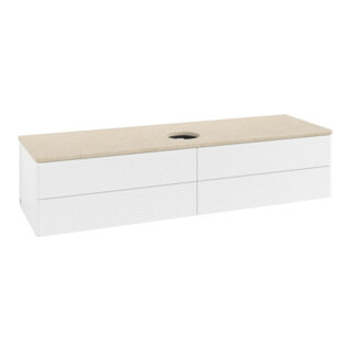 V&B Meuble sous-lavabo avec structure de façade - Éclairage Antao 160x50 cm, couleur WBP botti, blanc mat avec Lac