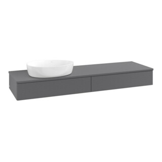 V&B Meuble sous lavabo avec structure de façade - Éclairage Antao 160x50 cm, couleur WBP Lac, anthracite m Lac