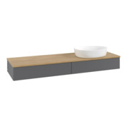 V&B Meuble sous lavabo avec structure de façade - Éclairage Antao 160x50 cm, WBP chêne, Anthracite mat lacqué