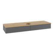 V&B Meuble sous lavabo avec structure de façade, éclairage Antao 160x50 cm, WBP chêne hon. Oa, anthracite mat laqué-4
