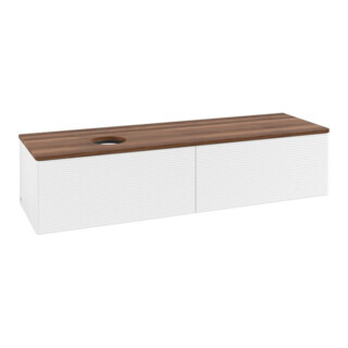 V&B Meuble sous lavabo avec structure de façade - éclairage Antao 160x50cm, couleur WBP blanc chaud, avec laque