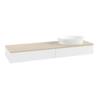 V&B Meuble sous-lavabo avec structure de façade - Éclairage Antao 160x50cm, couleur WBP botti., blanc avec Lac