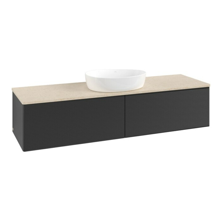 V&B Meuble sous lavabo avec structure de façade - Éclairage Antao 160x50cm, couleur WBP botti., bleu m Lac