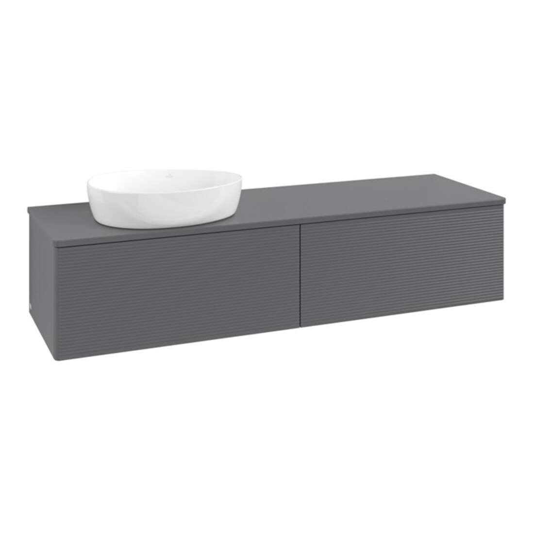 V&B Meuble sous lavabo avec structure de façade - éclairage Antao 160x50cm, couleur WBP Lac, anthracite m Lac