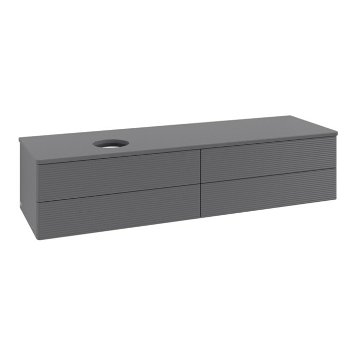 V&B Meuble sous lavabo avec structure de façade - Éclairage Antao 160x50cm, couleur WBP Lac, Anthracite m Lac