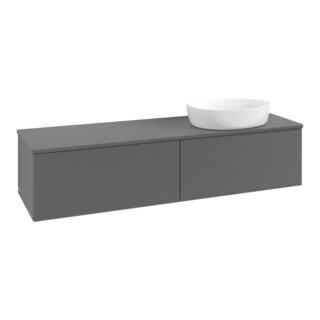 V&B Meuble sous-lavabo avec structure de façade - Éclairage Antao 160x50cm, couleur WBP Lac, anthracite m Lac