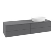 V&B Meuble sous lavabo avec structure de façade - Éclairage Antao 160x50cm, couleur WBP Lac, Anthracite m Lac