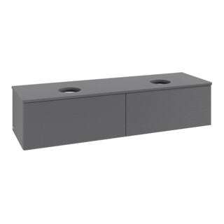 V&B Meuble sous lavabo avec structure de façade - Éclairage Antao 160x50cm, couleur WBP Lac, anthracite m Lac