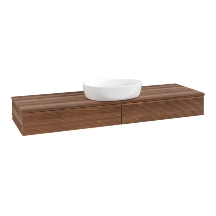 V&B Meuble sous-lavabo avec structure de façade, éclairage Antao 160x50cm, couleur WBP noyer chaud