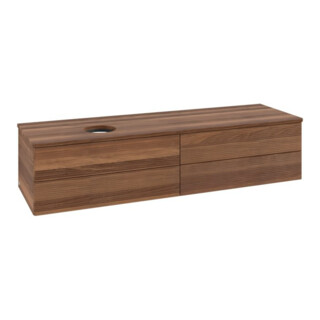V&B Meuble sous lavabo avec structure de façade - éclairage Antao 160x50cm, couleur WBP noyer chaud