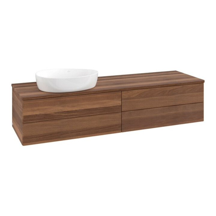 V&B Meuble sous lavabo avec structure de façade - éclairage Antao 160x50cm, couleur WBP noyer chaud