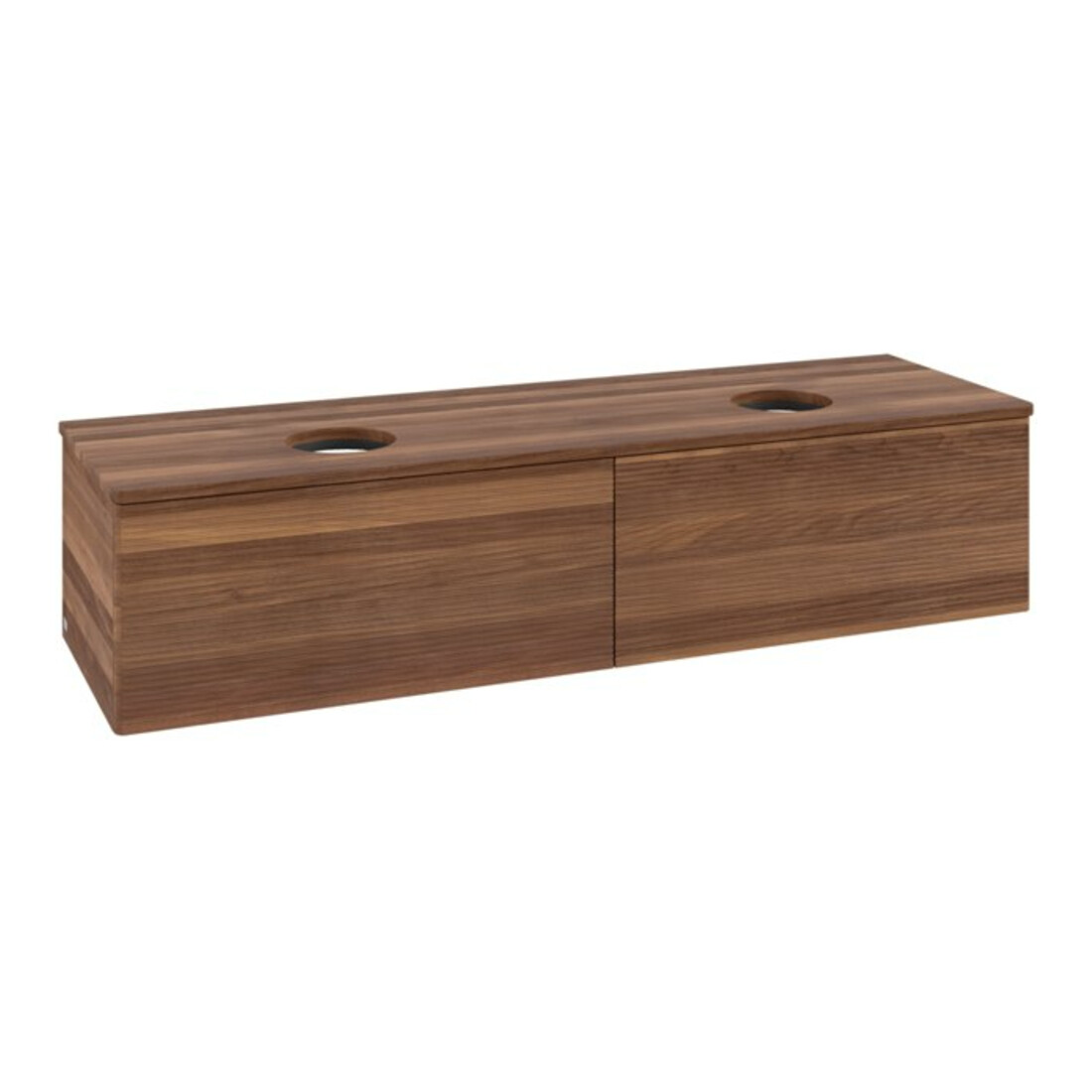 V&B Meuble sous lavabo avec structure de façade - Éclairage Antao 160x50cm, couleur WBP noyer chaud