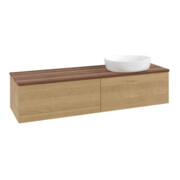 V&B Meuble sous-lavabo avec structure de façade - éclairage Antao 160x50cm, couleur WBP noyer, chêne miel