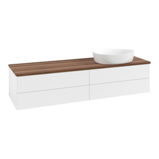 V&B Meuble sous lavabo avec structure de façade - éclairage Antao 160x50cm, couleur WBP w. wal, blanc m Lac