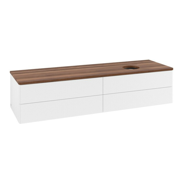 V&B Meuble sous lavabo avec structure de façade - éclairage Antao 160x50cm, couleur WBP w. wal, blanc m Lac