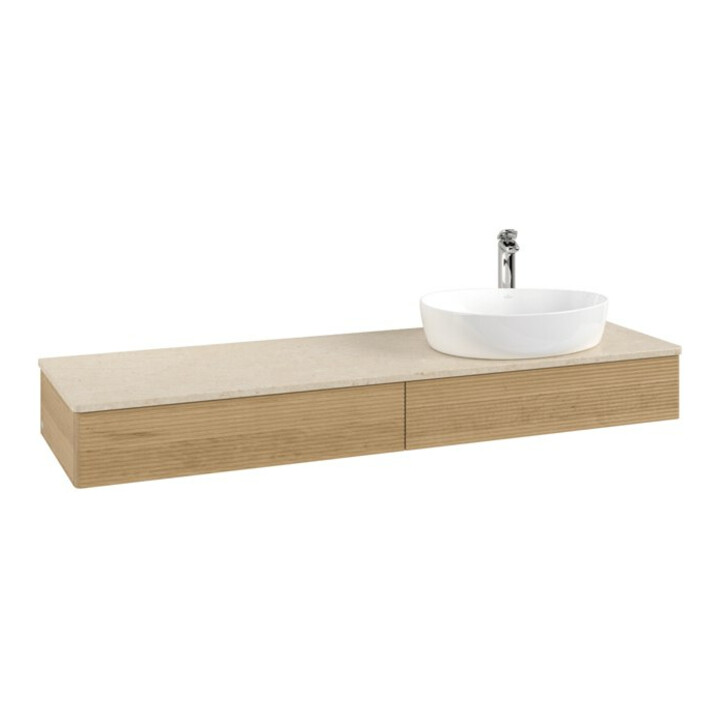 V&B Meuble sous lavabo avec structure de façade - Éclairage Antao 160x50cm, H-I-P, couleur WBP botti., chêne hon. Oa