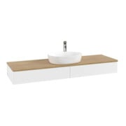 V&B Meuble sous lavabo avec structure de façade - Éclairage Antao 160x50cm, H I P, WBP hon. Oa, blanc avec Lac