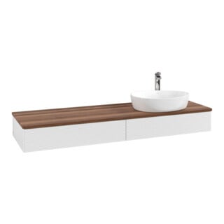 V&B Meuble sous lavabo avec structure de façade - Éclairage Antao 160x50cm, H I P, WBP w. wal, blanc brillant Lac